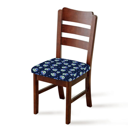Astronaut Alien Cat Print Chair Cushion Cover