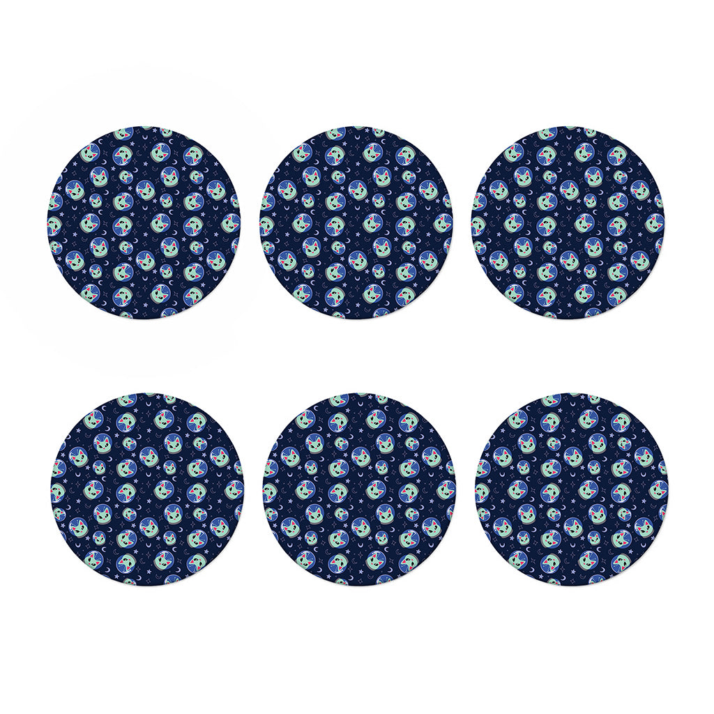 Astronaut Alien Cat Print Coaster Set