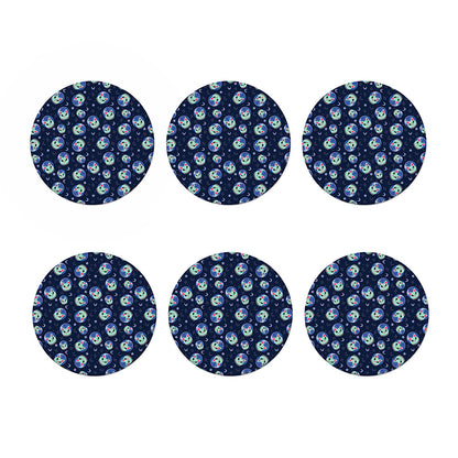 Astronaut Alien Cat Print Coaster Set