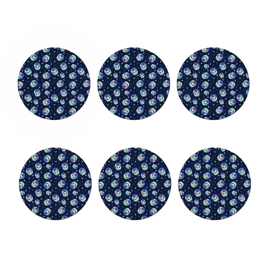 Astronaut Alien Cat Print Coaster Set