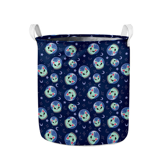 Astronaut Alien Cat Print Collapsible Laundry Basket