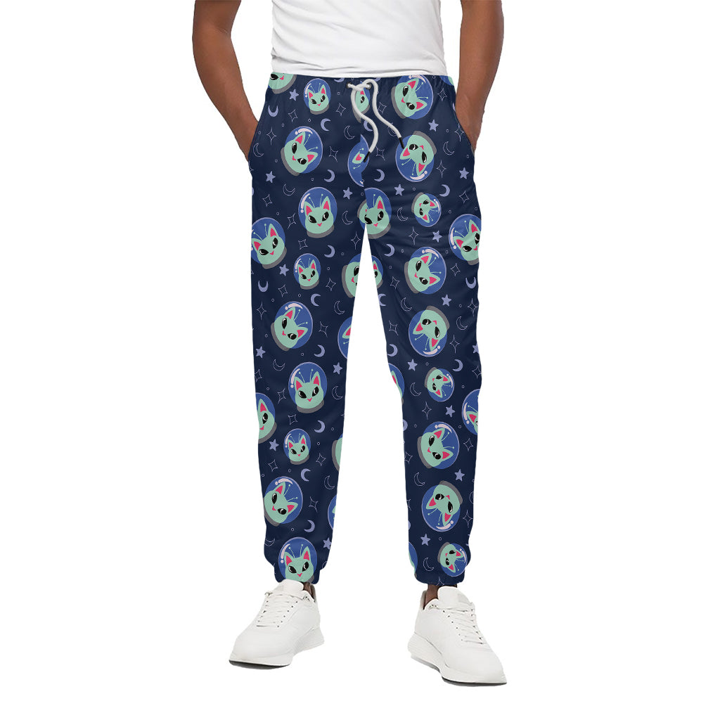 Astronaut Alien Cat Print Cotton Pants