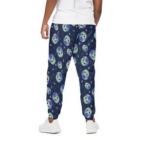 Astronaut Alien Cat Print Cotton Pants