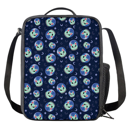 Astronaut Alien Cat Print Crossbody Lunch Bag