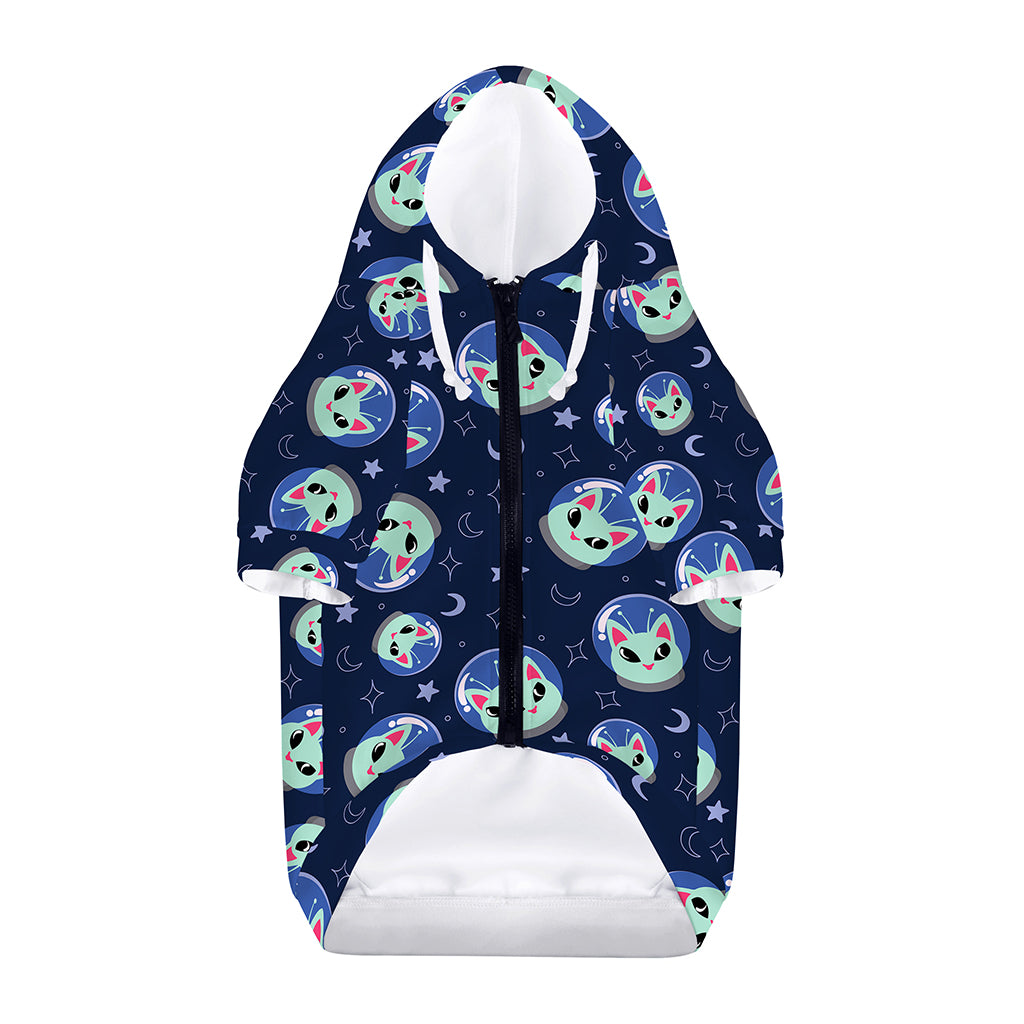 Astronaut Alien Cat Print Dog Zip Up Hoodie