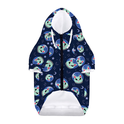 Astronaut Alien Cat Print Dog Zip Up Hoodie