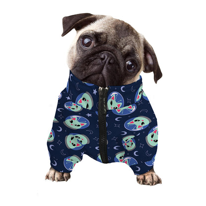Astronaut Alien Cat Print Dog Zip Up Jacket