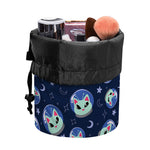 Astronaut Alien Cat Print Drawstring Makeup Bag