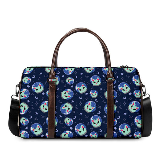 Astronaut Alien Cat Print Duffle Bag