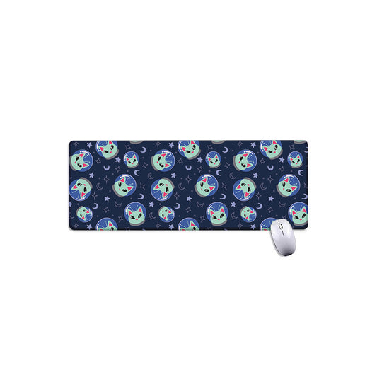 Astronaut Alien Cat Print Extended Mouse Pad