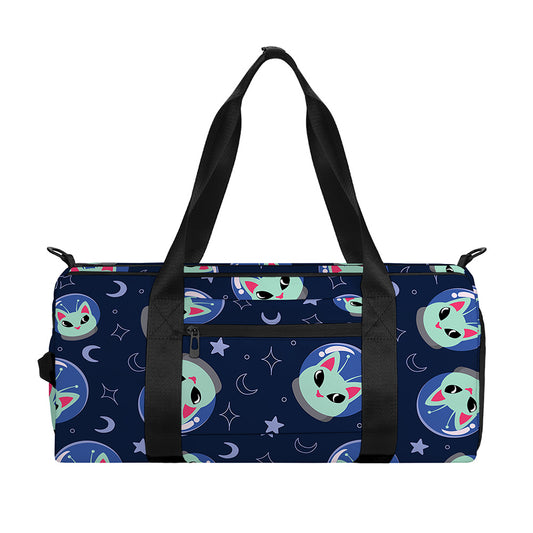 Astronaut Alien Cat Print Gym Bag