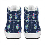 Astronaut Alien Cat Print High Top Leather Sneakers