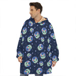 Astronaut Alien Cat Print Hoodie Blanket