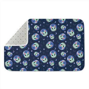 Astronaut Alien Cat Print Indoor Door Mat