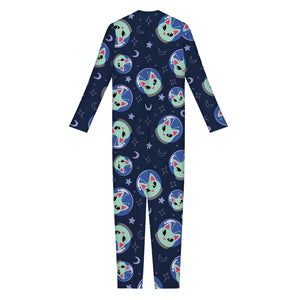 Astronaut Alien Cat Print Jumpsuit