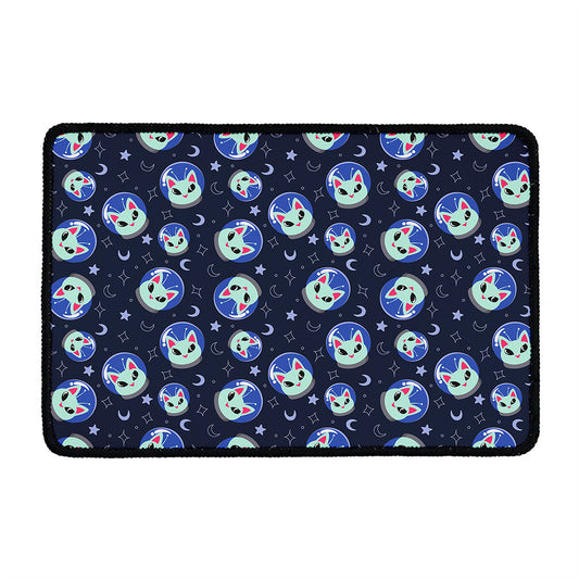 Astronaut Alien Cat Print Kitchen Mat