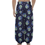 Astronaut Alien Cat Print Lantern Pants