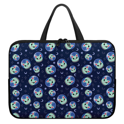 Astronaut Alien Cat Print Laptop Sleeve With Handle
