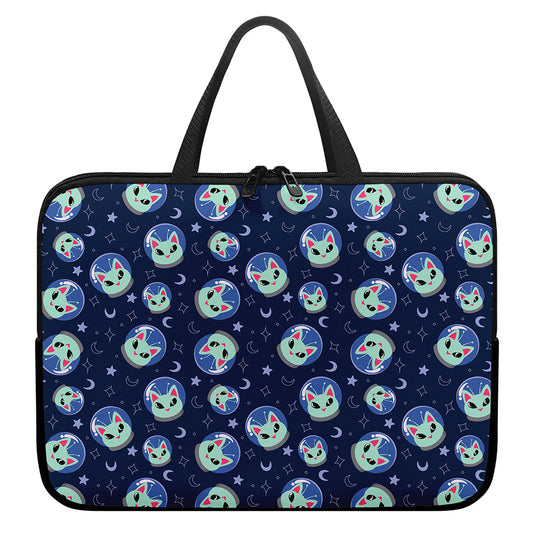 Astronaut Alien Cat Print Laptop Sleeve With Handle