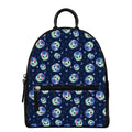 Astronaut Alien Cat Print Leather Backpack