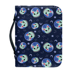 Astronaut Alien Cat Print Leather Bible Cover