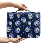 Astronaut Alien Cat Print Leather Bible Cover