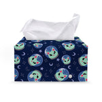 Astronaut Alien Cat Print Leather Tissue Box Cover