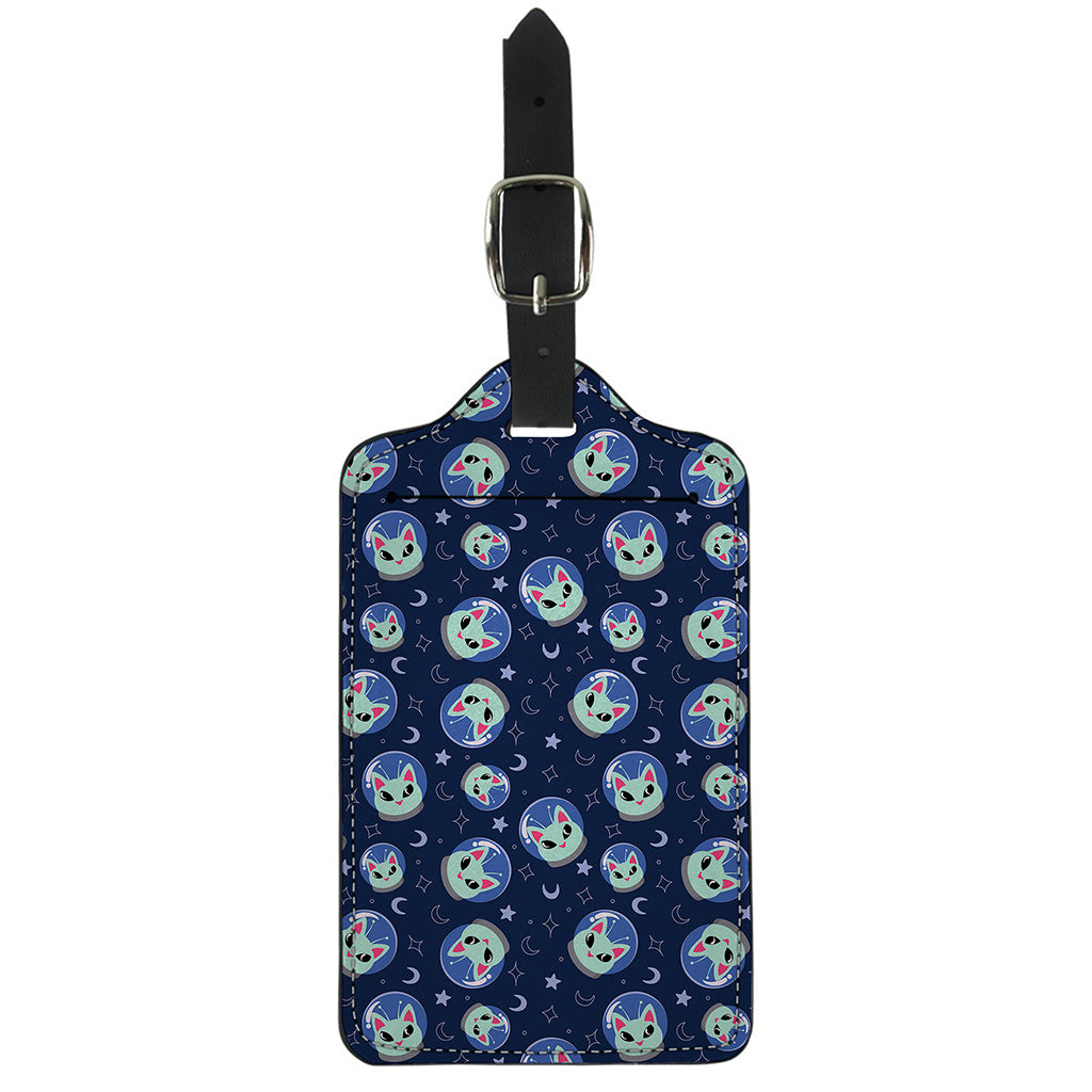 Astronaut Alien Cat Print Luggage Tag