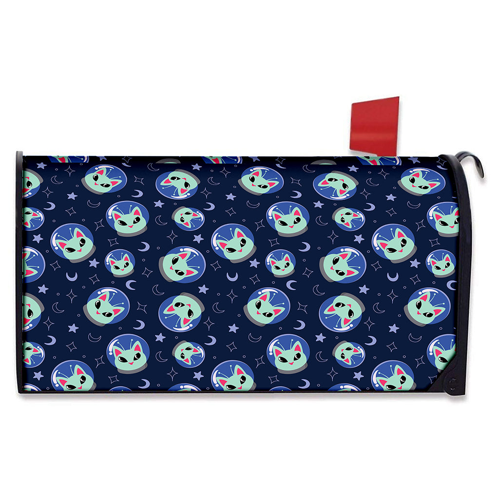 Astronaut Alien Cat Print Mailbox Cover