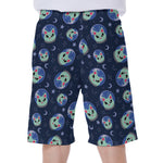 Astronaut Alien Cat Print Men's Beach Shorts