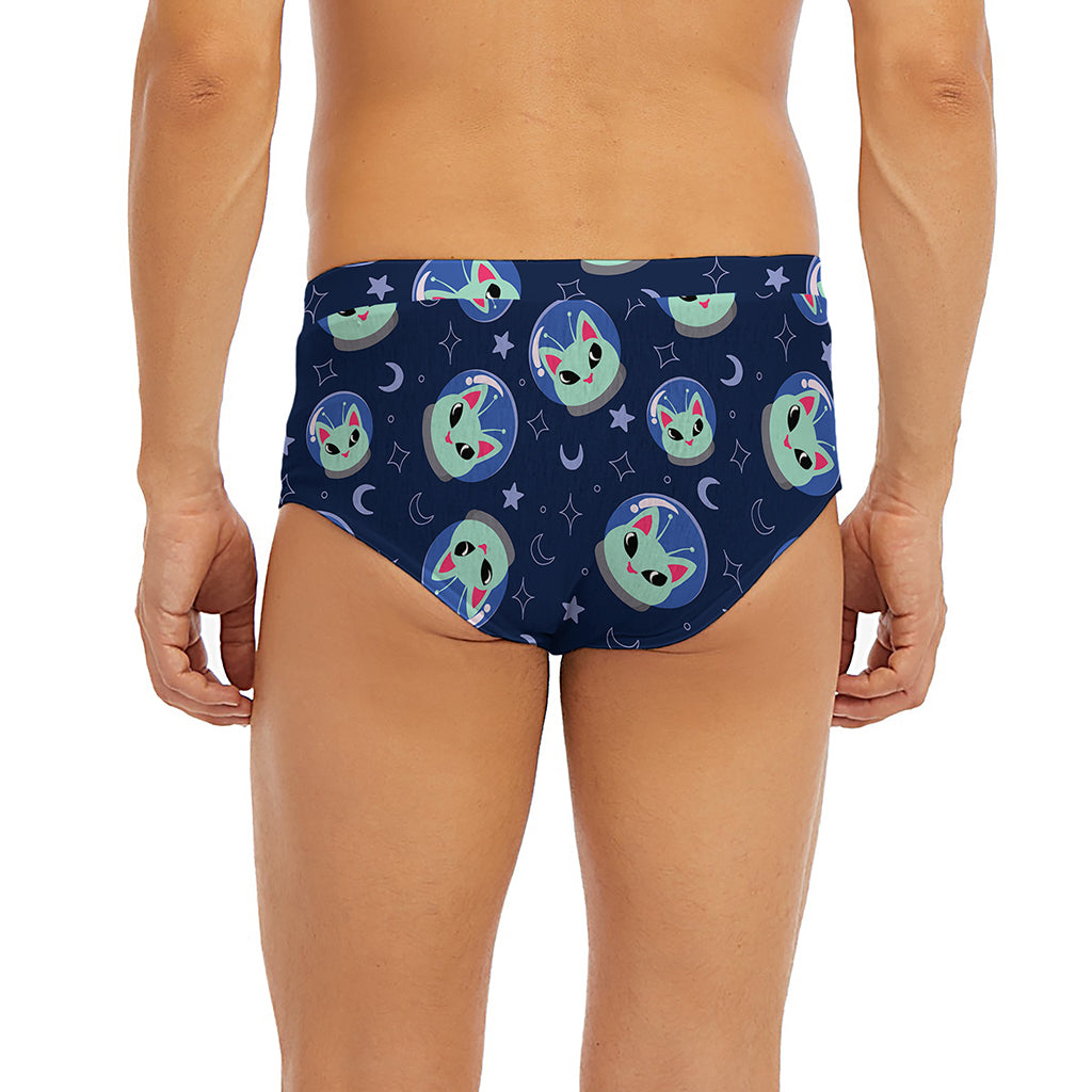 Astronaut Alien Cat Print Men's Briefs