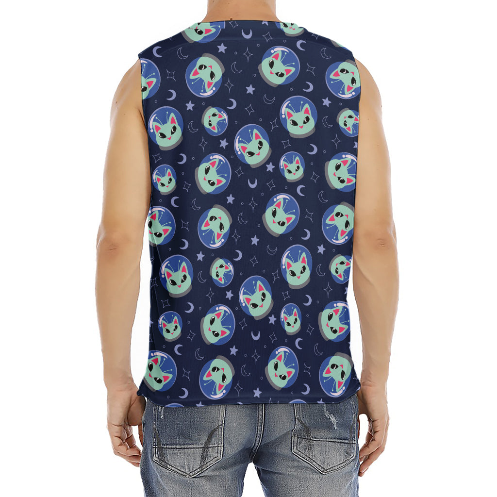 Astronaut Alien Cat Print Men's Fitness Tank Top