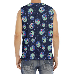 Astronaut Alien Cat Print Men's Fitness Tank Top