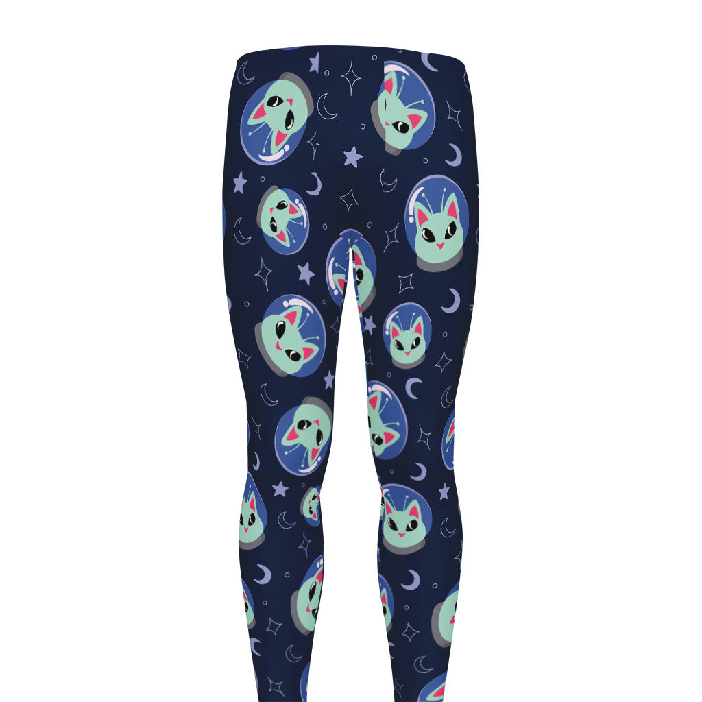 Astronaut Alien Cat Print Men's leggings