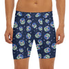 Astronaut Alien Cat Print Men's Long Boxer Briefs