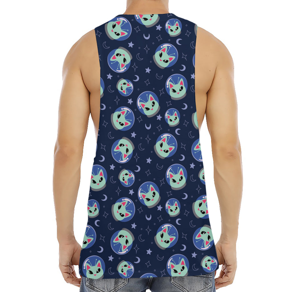 Astronaut Alien Cat Print Men's Muscle Tank Top