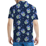 Astronaut Alien Cat Print Men's Polo Shirt