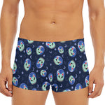 Astronaut Alien Cat Print Men's Short Boxer Briefs