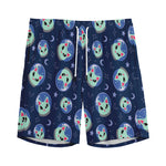 Astronaut Alien Cat Print Men's Sports Shorts
