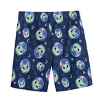 Astronaut Alien Cat Print Men's Sports Shorts