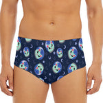 Astronaut Alien Cat Print Men's Triangle Swim Briefs