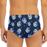 Astronaut Alien Cat Print Men's Triangle Swim Briefs