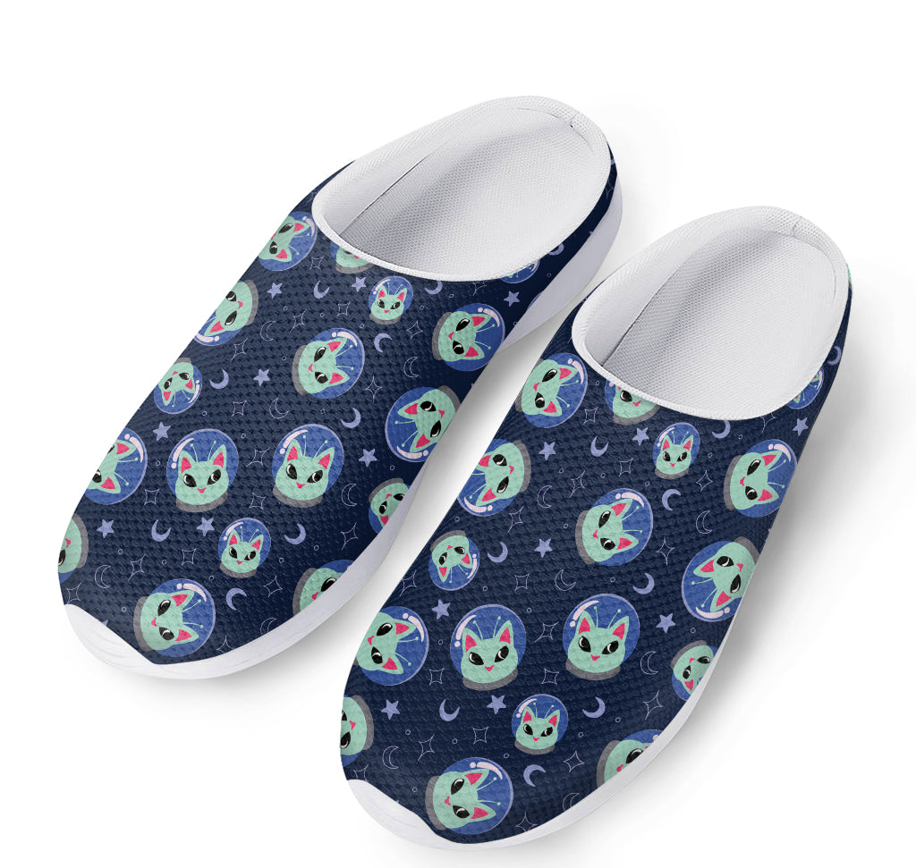 Astronaut Alien Cat Print Mesh Casual Shoes