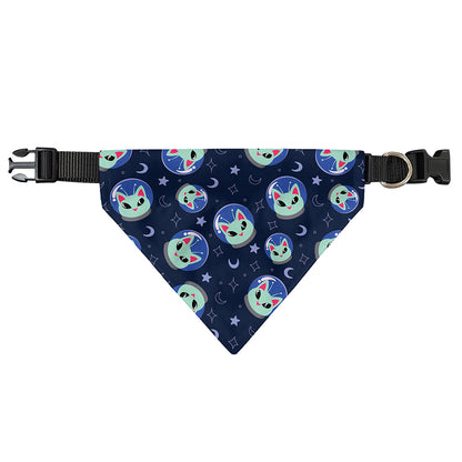 Astronaut Alien Cat Print Over The Collar Dog Bandana
