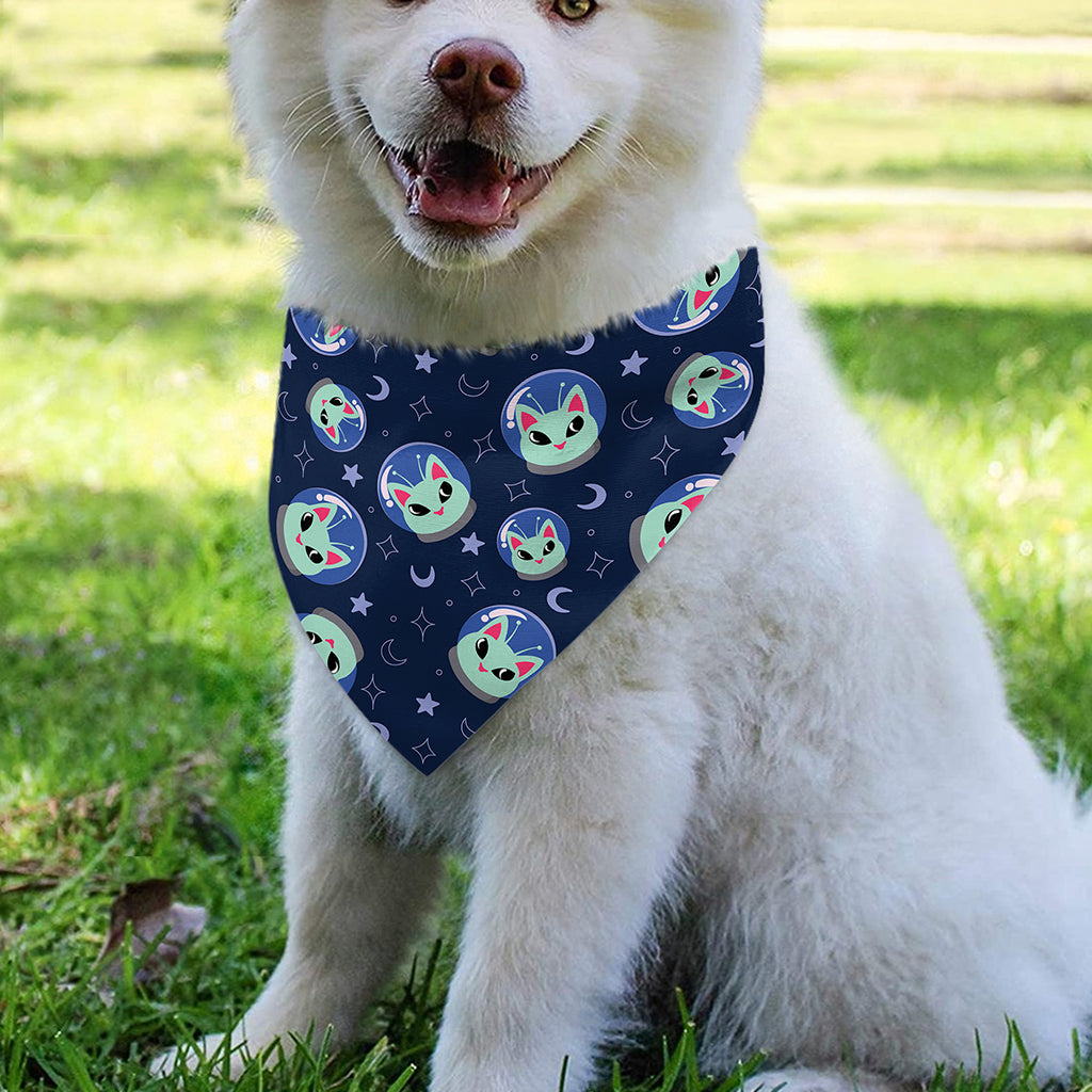 Astronaut Alien Cat Print Over The Collar Dog Bandana