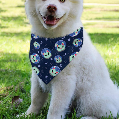 Astronaut Alien Cat Print Over The Collar Dog Bandana