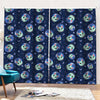 Astronaut Alien Cat Print Pencil Pleat Curtains