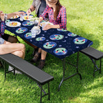 Astronaut Alien Cat Print Picnic Table Cover