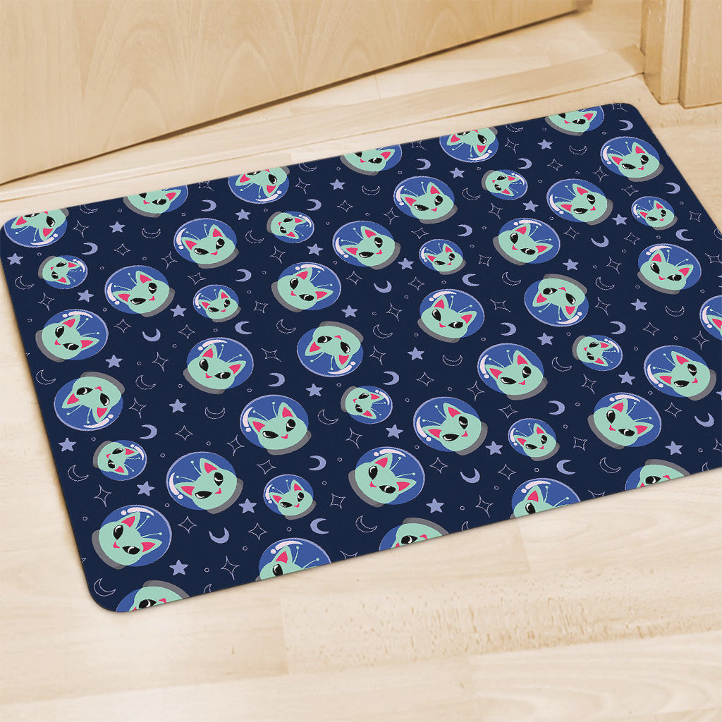 Astronaut Alien Cat Print Polyester Doormat