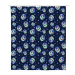 Astronaut Alien Cat Print Polyester Shower Curtain